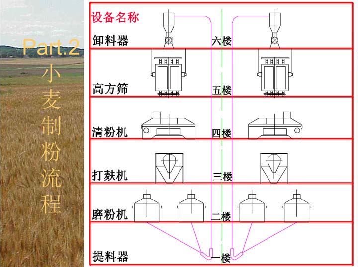 小麥制粉流程圖